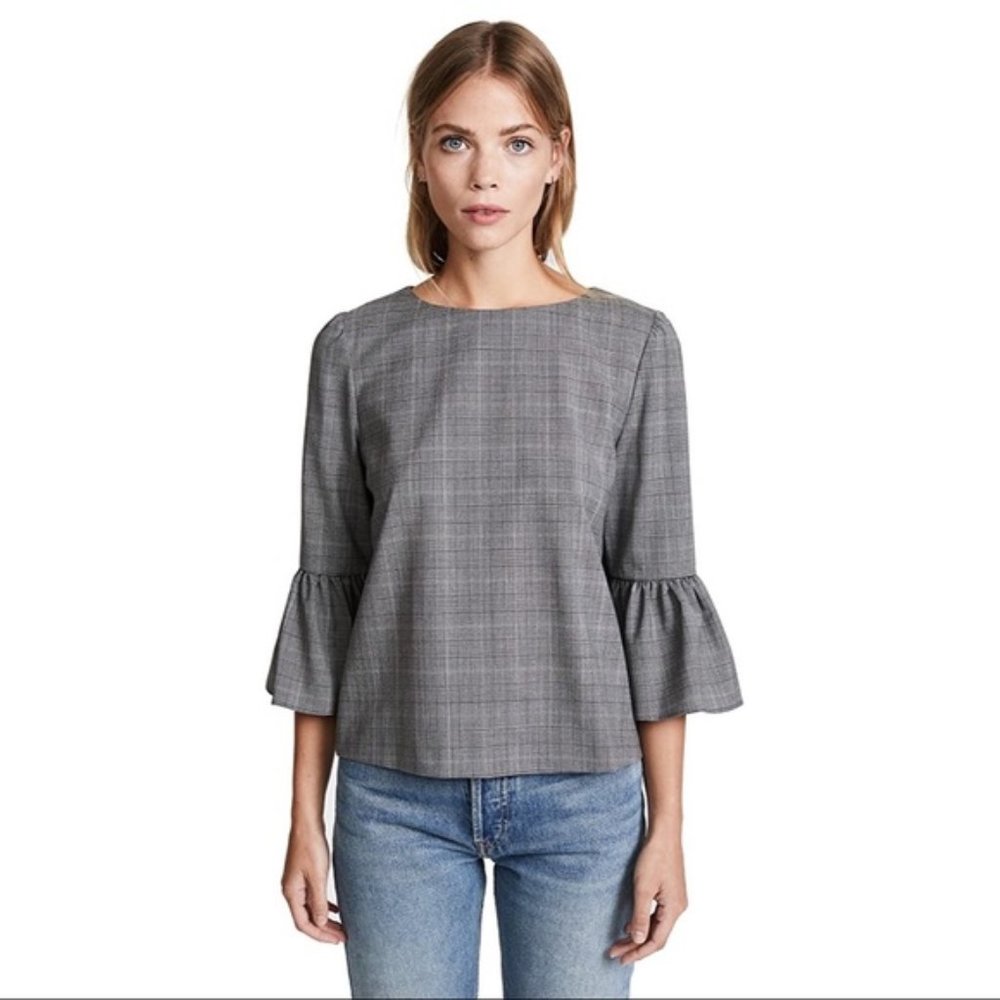 Alice + Olivia Bernice Ruffle Sleeve Top S